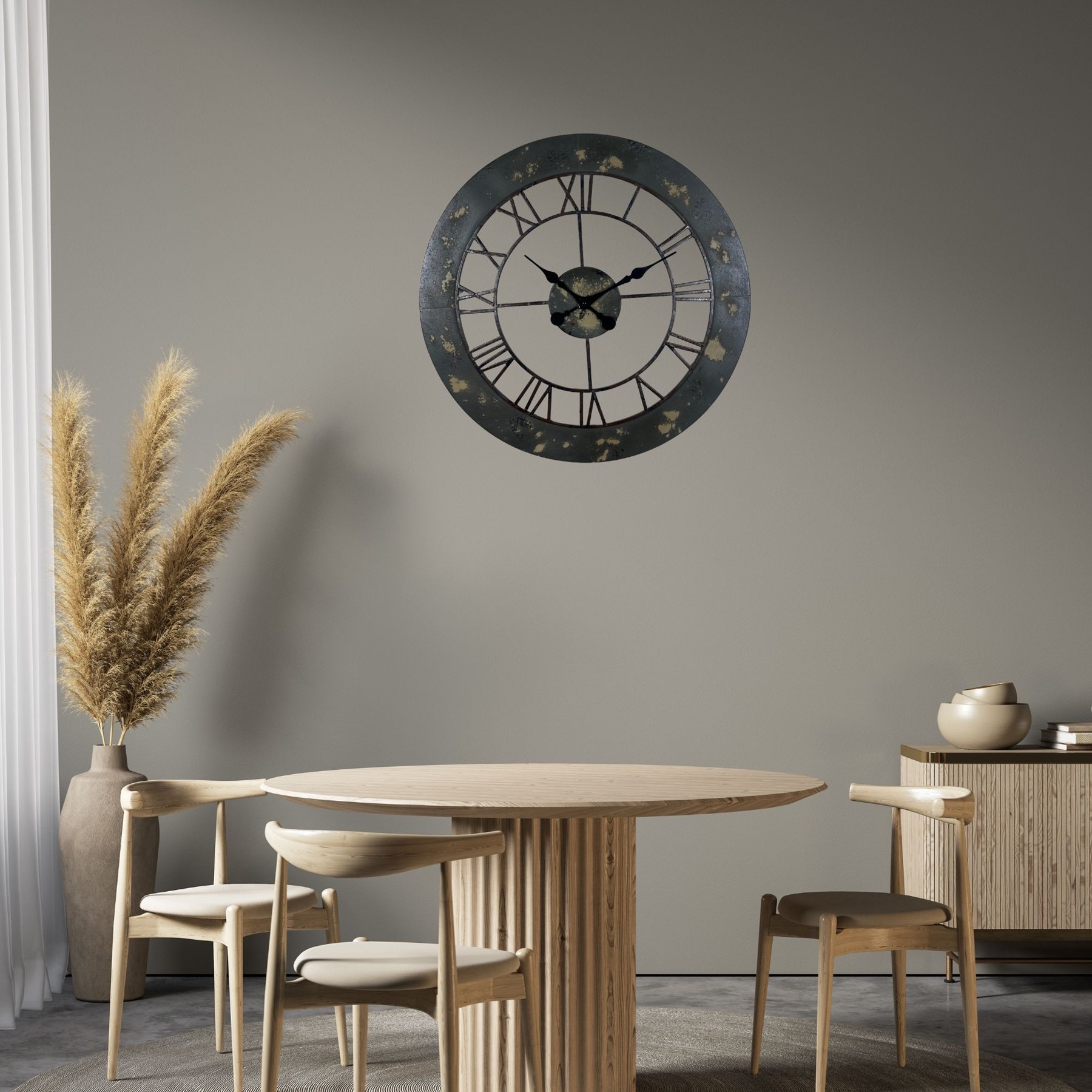 Eskitme Rustic Elegance 68 Cm Duvar Saati