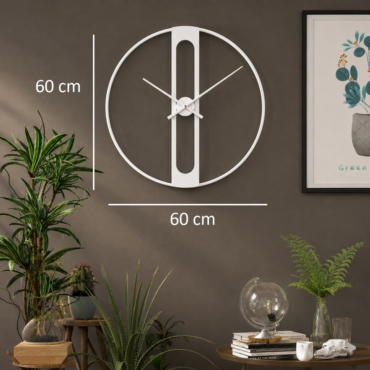 Dekoratif Beyaz 60 Cm İskelet Duvar Saati — Platin duvar saatleri san.tic.ltd.şti. — görsel 4