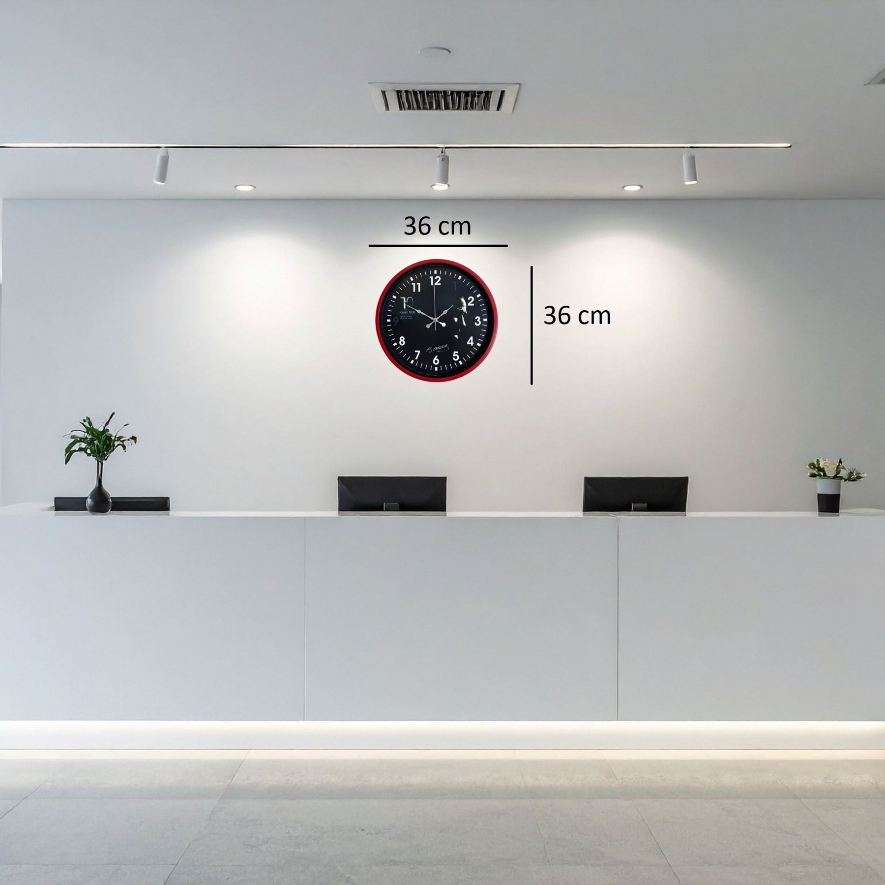Prestij Kırmızı 36 Cm Atatürk Tasarımlı Duvar Saati — Platin duvar saatleri san.tic.ltd.şti. — görsel 4