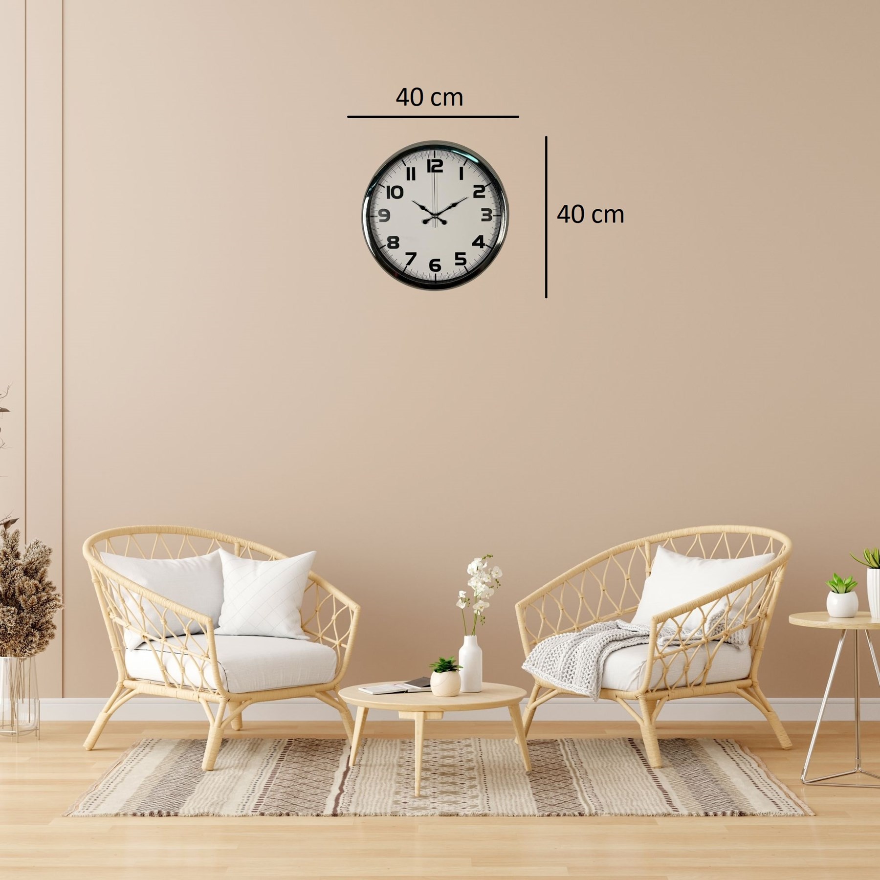 Krom Prime 40 Cm Metal Duvar Saati — Platin duvar saatleri san.tic.ltd.şti. — görsel 4