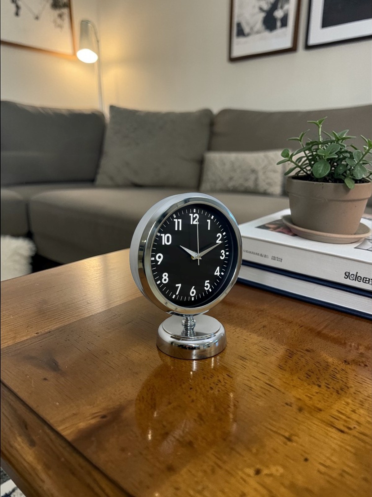 Prestij Krom 25 x 20 Cm Metal Masa Saati — Platin duvar saatleri san.tic.ltd.şti. — görsel 2