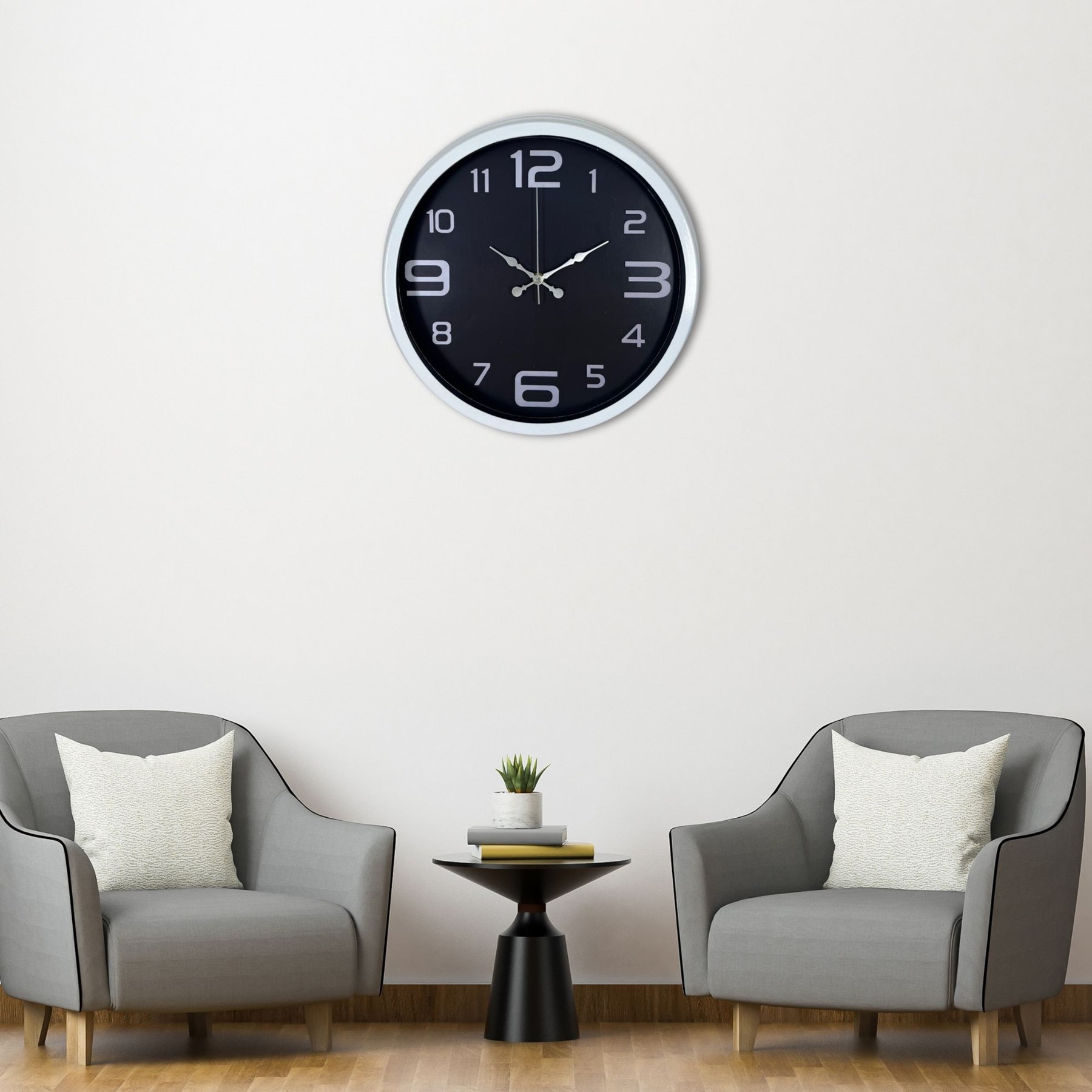 Beyaz 40 Cm Metal Modern Duvar Saati