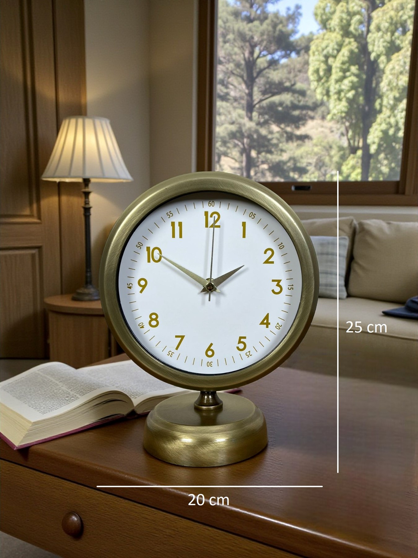 Vintage Luxury 25 x 20 Cm Eskitme Metal Masa Saati — Platin duvar saatleri san.tic.ltd.şti. — görsel 5