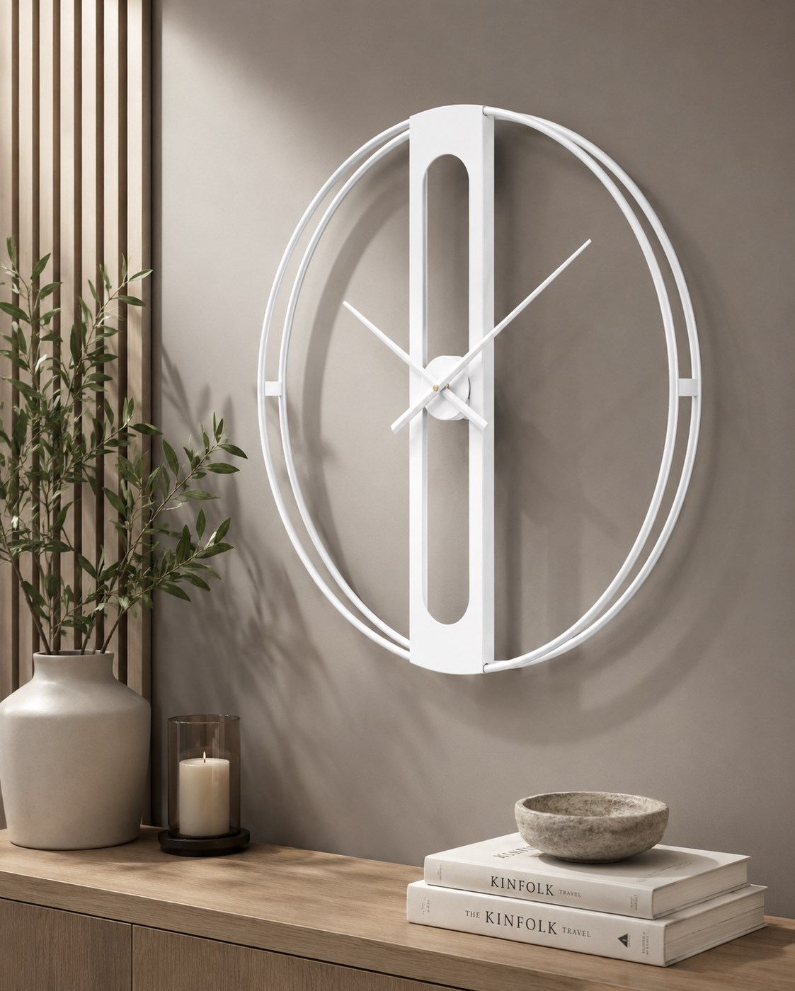 Dekoratif Beyaz 60 Cm İskelet Duvar Saati — Platin duvar saatleri san.tic.ltd.şti. — görsel 2