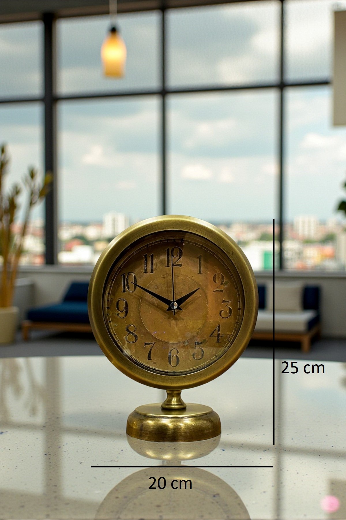 Retro Eskitme 25 x 20 Cm Metal Şık Masa Saati — Platin duvar saatleri san.tic.ltd.şti. — görsel 5