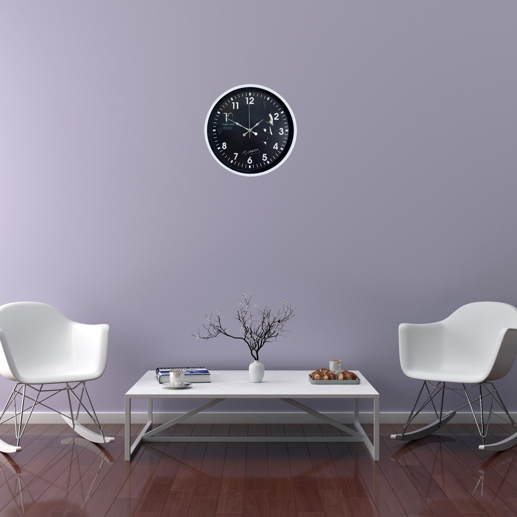 Beyaz 36 Cm Atatürk Modern Tasarım Duvar Saati — Platin duvar saatleri san.tic.ltd.şti.