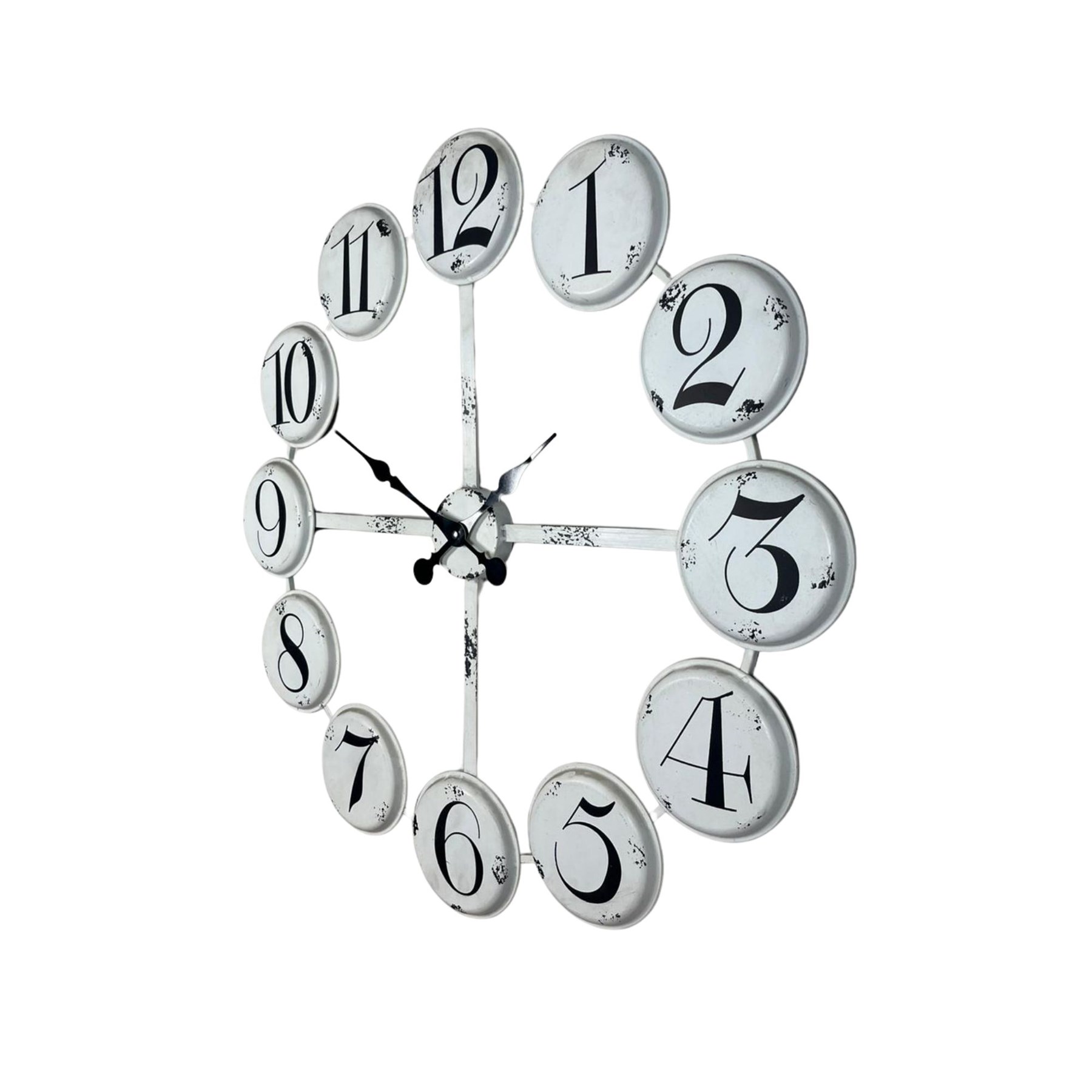 Rustik Beyaz 80 Cm Metal Duvar Saati — Platin duvar saatleri san.tic.ltd.şti. — görsel 4