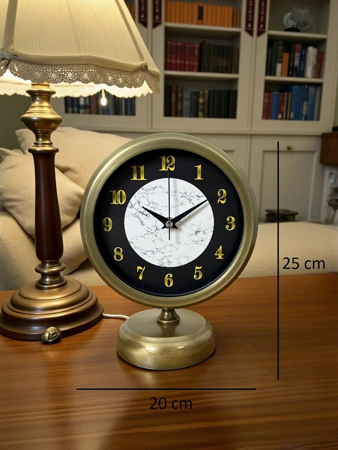 Antique Aura 25 x 20 Cm Eskitme Metal Masa Saati — Platin duvar saatleri san.tic.ltd.şti. — görsel 5