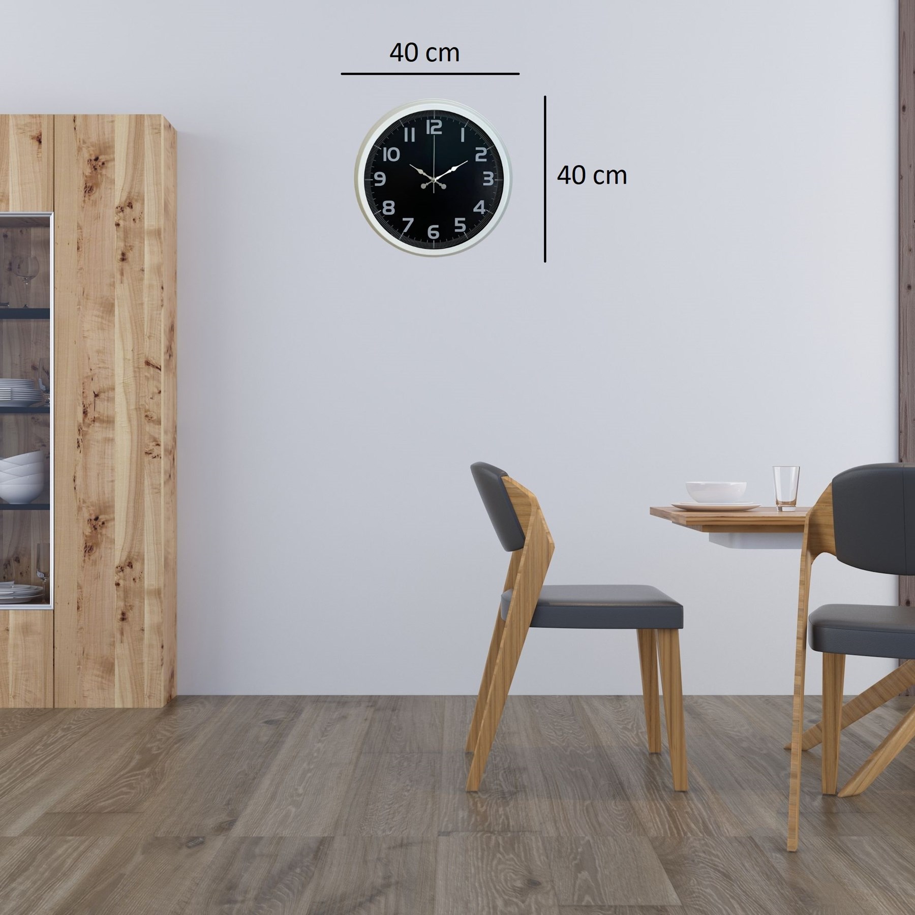 White Contrast 40 Cm Metal Duvar Saati — Platin duvar saatleri san.tic.ltd.şti. — görsel 4