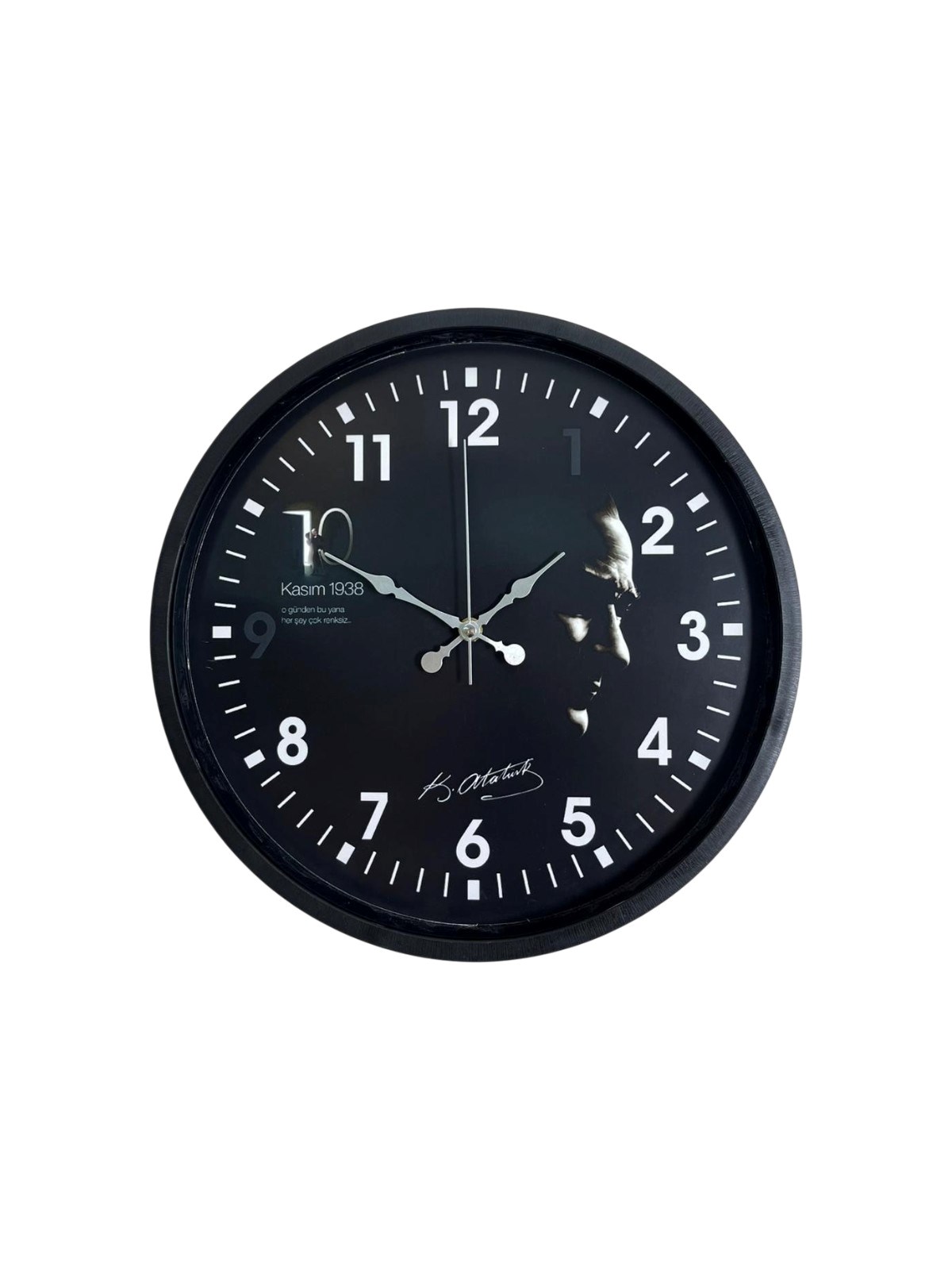 Atatürk Tasarımlı Siyah 36 Cm Premium Duvar Saati — Platin duvar saatleri san.tic.ltd.şti. — görsel 3