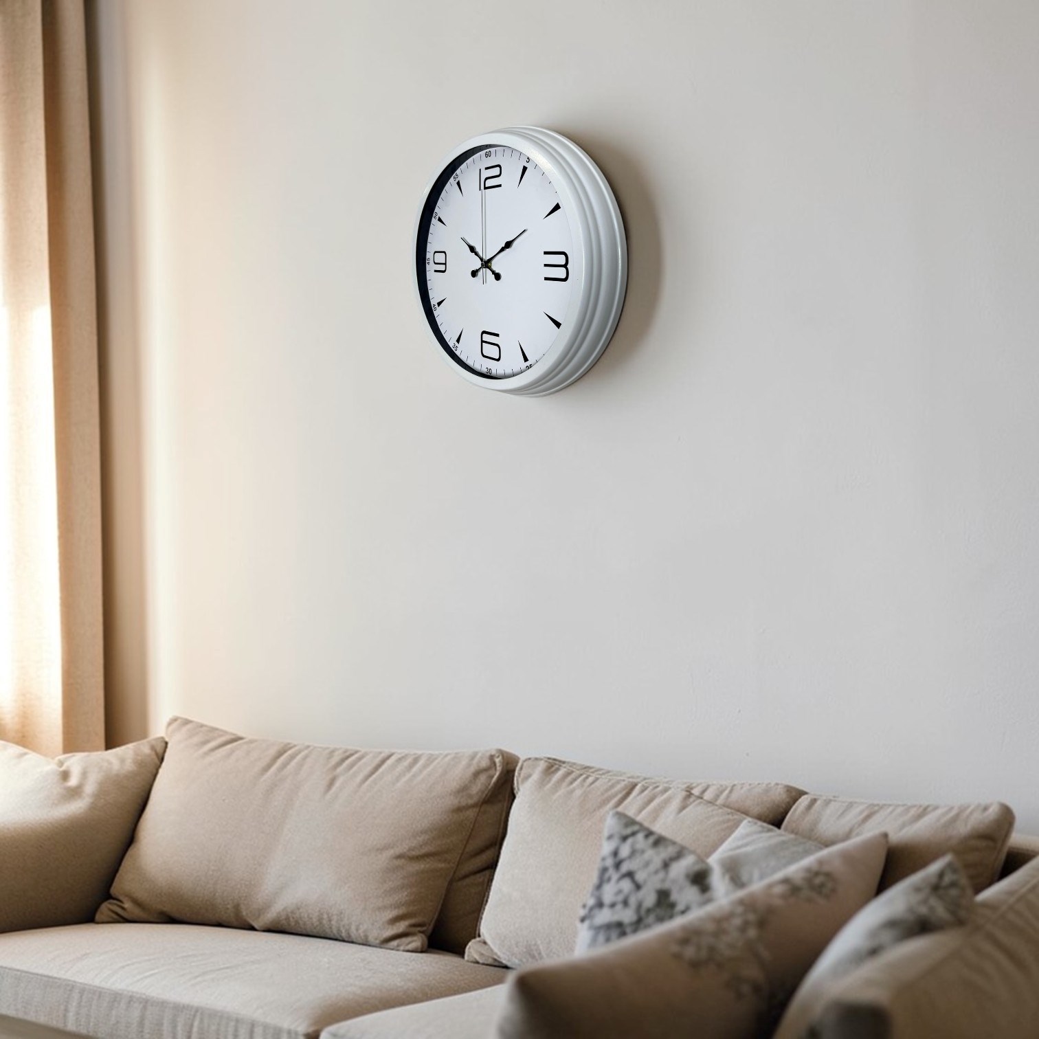 White Index 40 Cm Metal Duvar Saati — Platin duvar saatleri san.tic.ltd.şti. — görsel 2