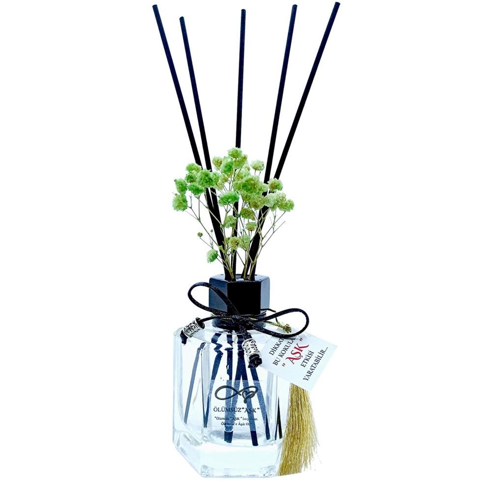 120 ml Köşeli Bambu Çubuklu Oda Kokuları Reed Diffuser Oda Parfümü Ortam Kokusu