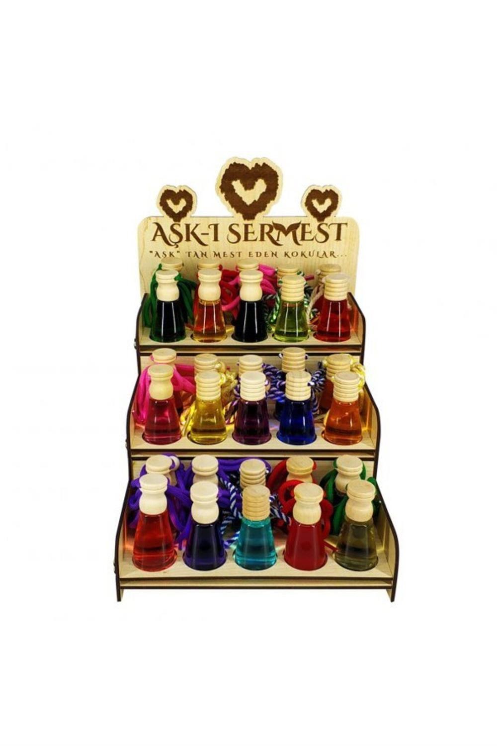 Beyaz Ahşap Standlı 90 Adet 8 ML Burberryy Araç Parfümü Oto Araba Kokusu