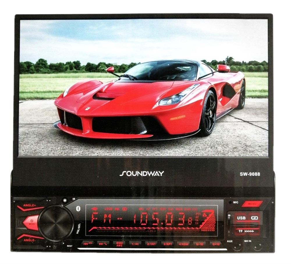 Soundway SW-9088 7 Inch Indash Teyp BT/Mirror Link/USB/SD/Kumanda/4*50W/Geri Görüş Kamerası/2 Amfi Çıkışlı
