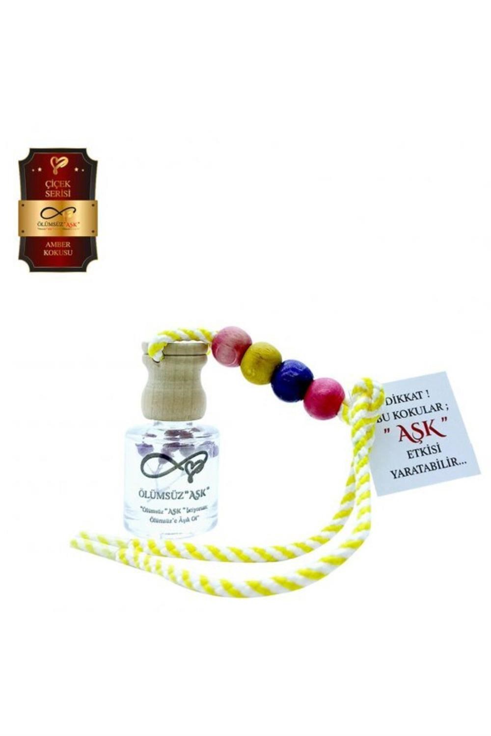 Ölümsüz Aşk Çiçek Serisi Amber 8 ml Silindir Şişe Oto Kokusu Araç Araba Parfümü