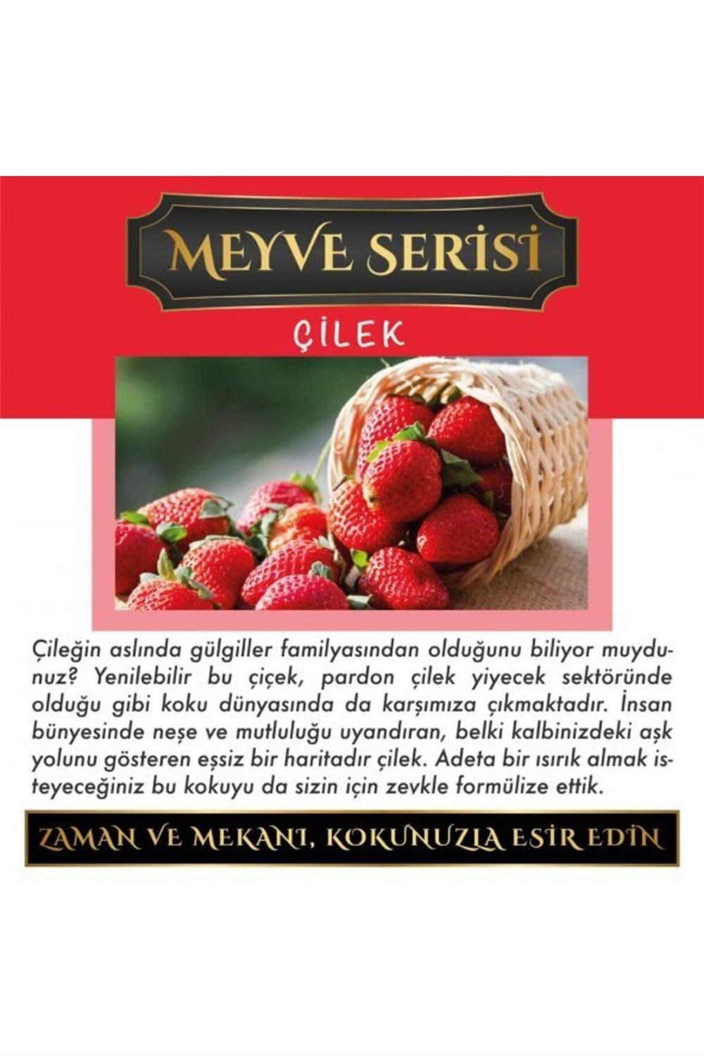 Meczub Meyve Serisi Çilek 5 Adet 10 ml Üçgen Şişe Oto Kokusu Araç Araba Parfümü