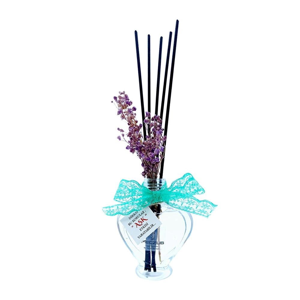 60 ml Kalp Bambu Çubuklu Oda Kokuları Reed Diffuser Oda Parfümü Ortam Kokusu
