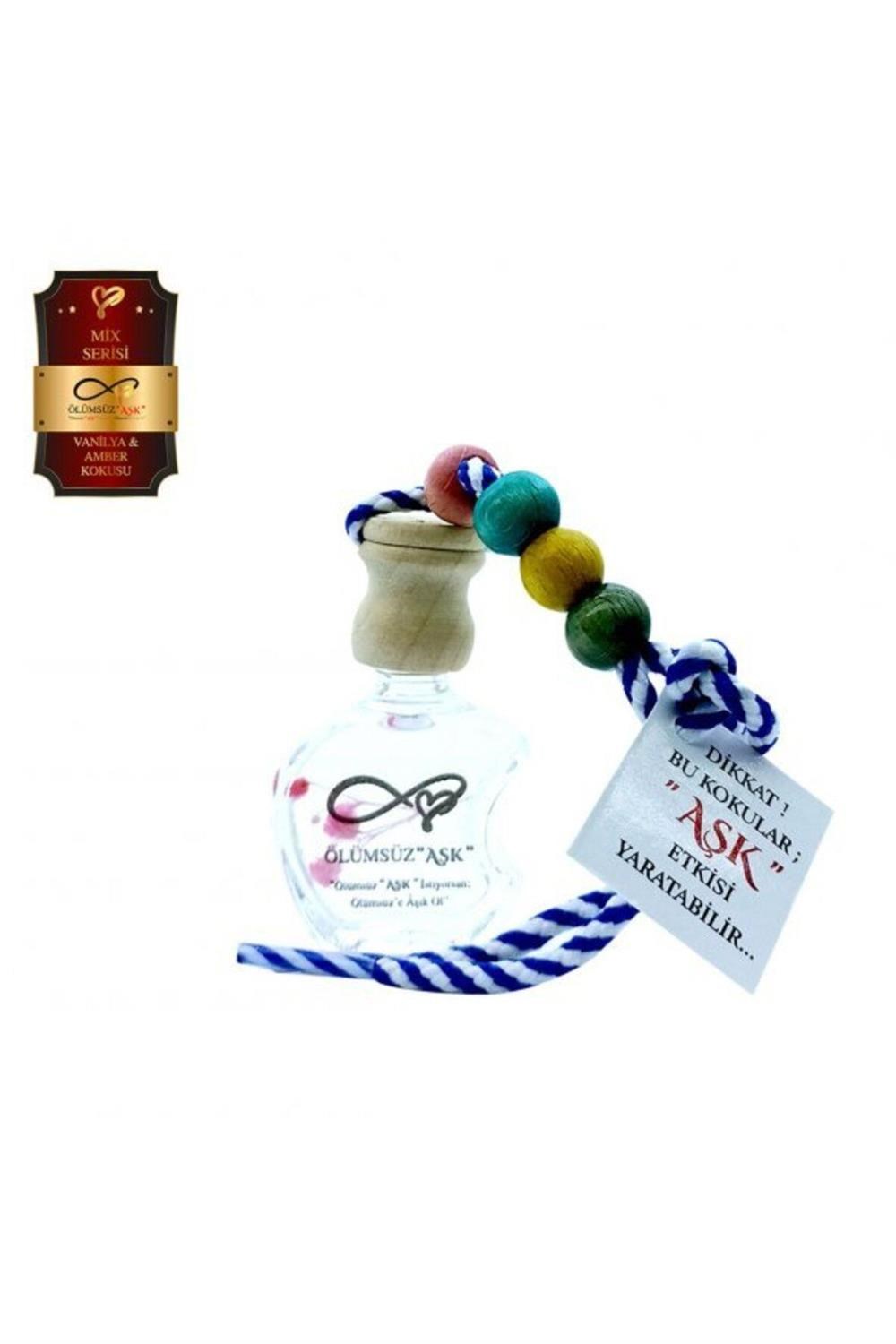 Ölümsüz Aşk Mix Serisi Vanilya & Amber 5 Adet 12 ml Elma Şişe Oto Kokusu Araç Araba Parfümü