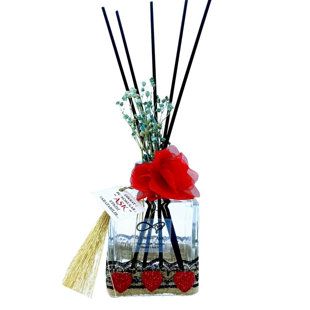 200 ml Küp Bambu Çubuklu Oda Kokuları Reed Diffuser Oda Parfümü Ortam Kokusu