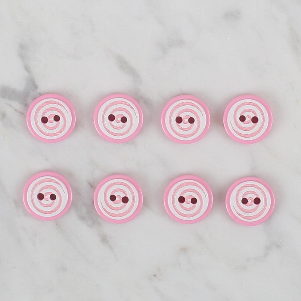 Loren Crafts 8 li Pembe Yuvarlak Düğme - 448