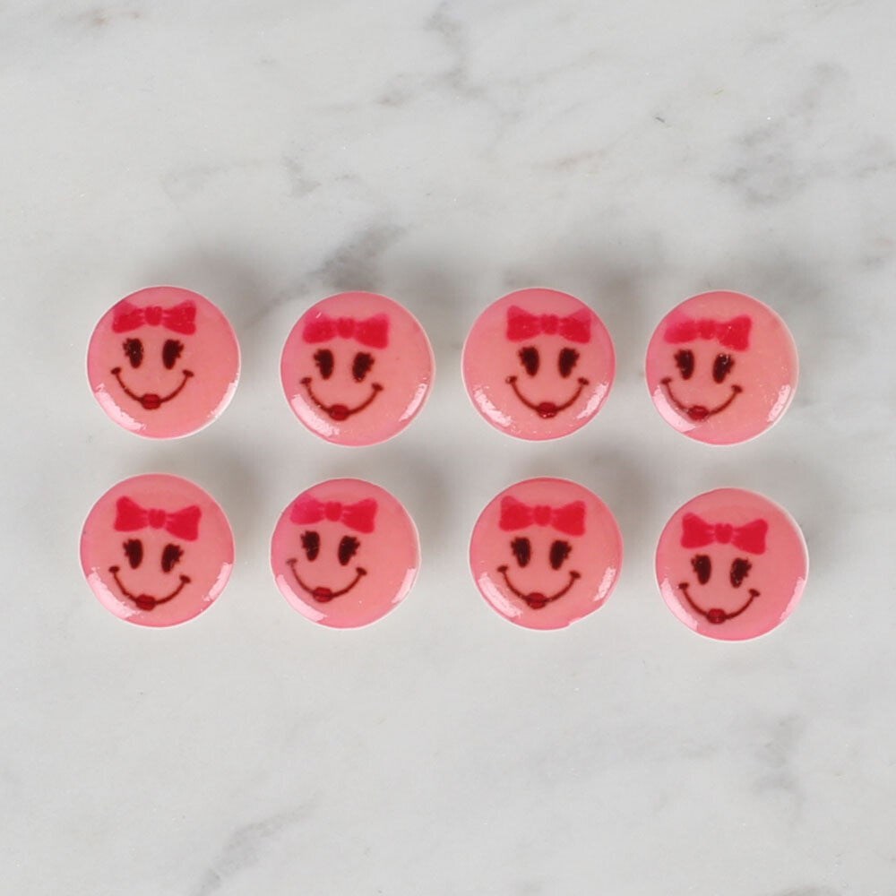 Loren Crafts 8 li Pembe Düğme - 0715