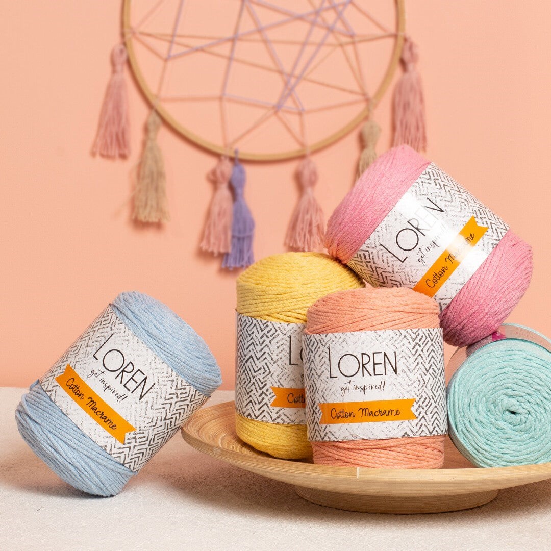 Loren Cotton Macrame Lacivert - R005 - 34361