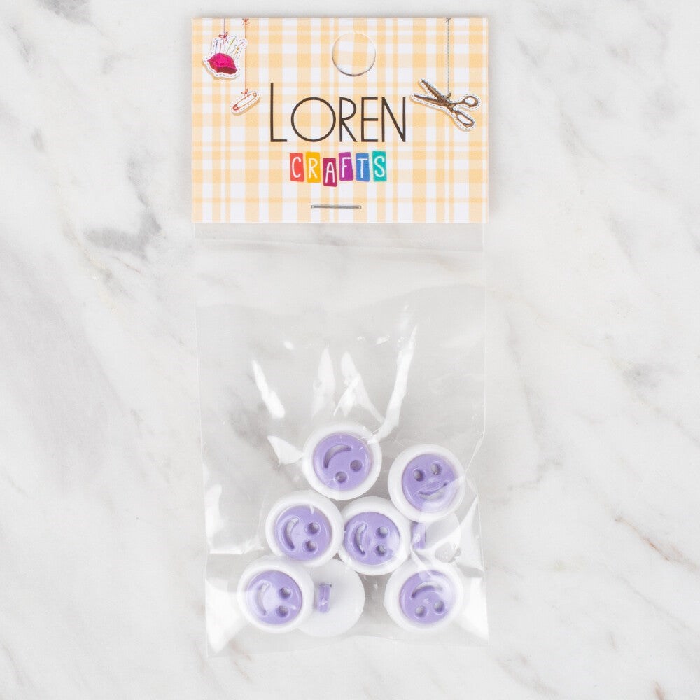 Loren Crafts 8 li Lila Düğme - 634