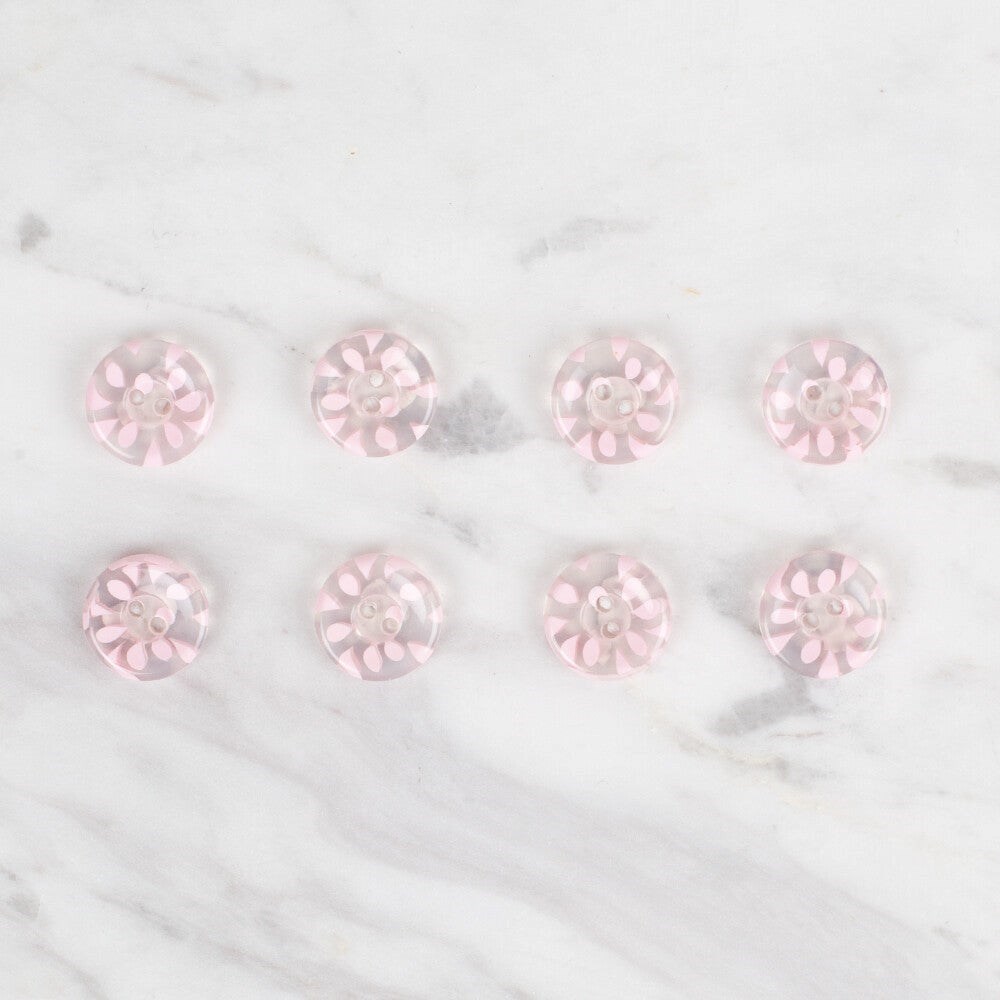 Loren Crafts 8 li Şefaf Pembe Düğme - 33