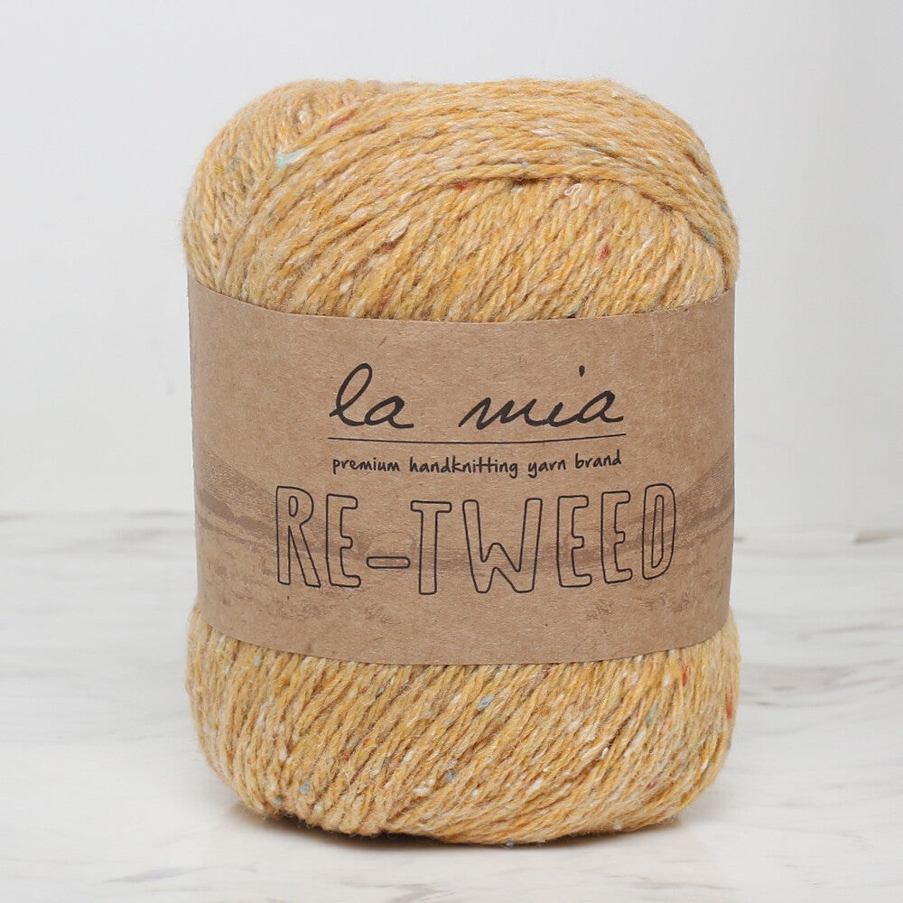 La Mia Re-Tweed Sarı Melanj El Örgü İpi - L124 - 34413