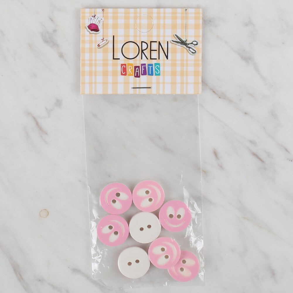 Loren Crafts 8 li gülen yüz pembe - 526