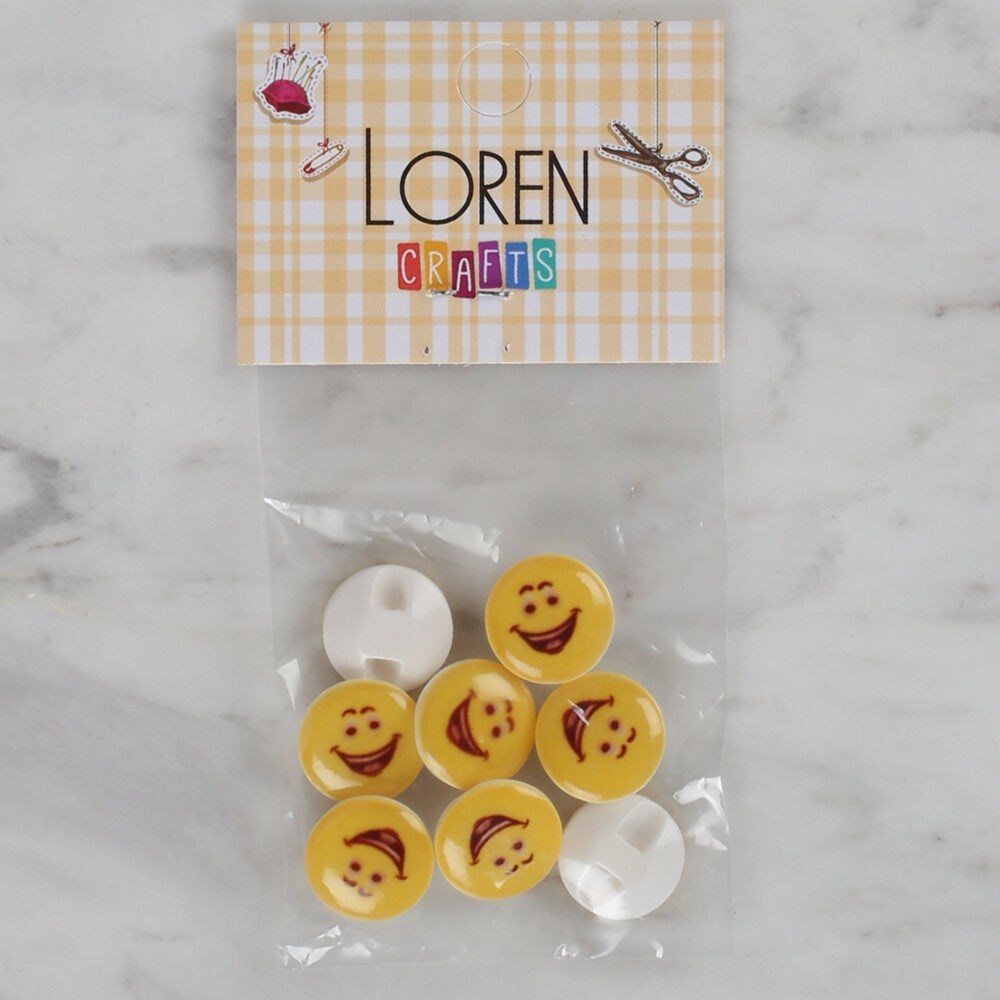 Loren Crafts 8 li Sarı Düğme - 666