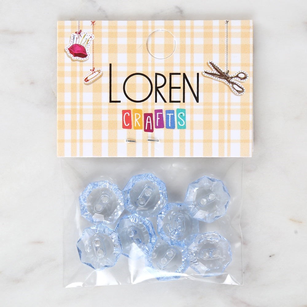 Loren Crafts Mavi 8'li Düğme - 3068
