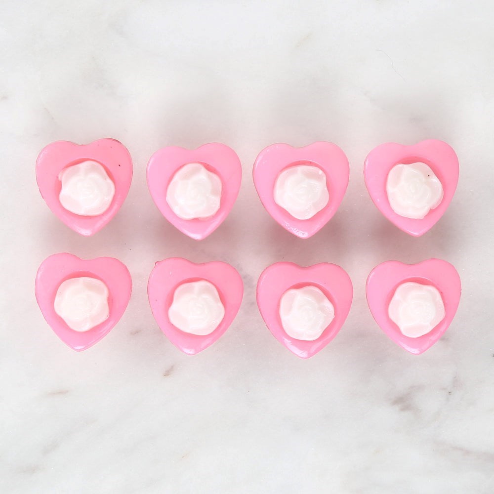 Loren Crafts Pembe 8'li Düğme - 3048