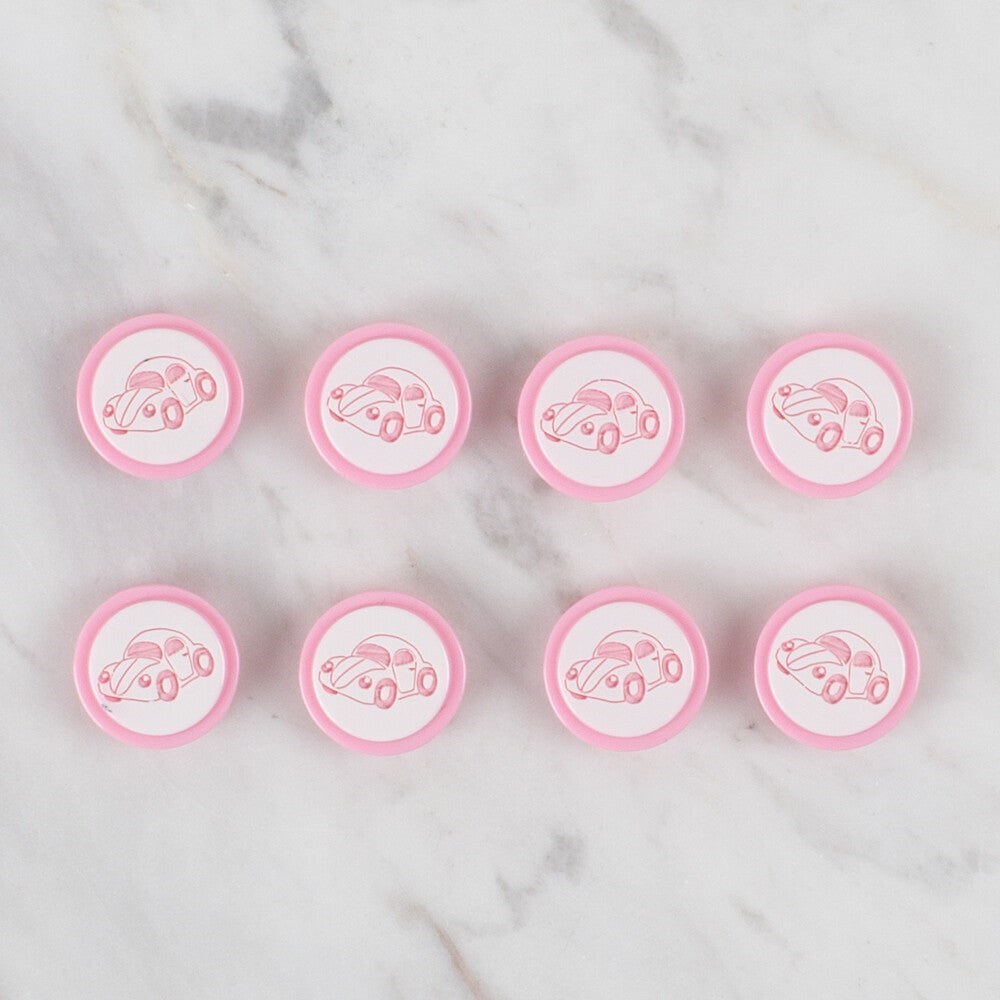 Loren Crafts 8 li Pembe Düğme - 398