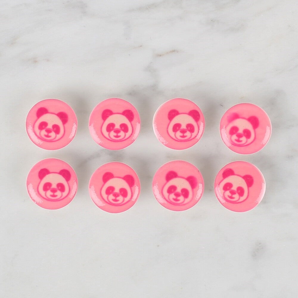 Loren Crafts 8 li Pembe Panda Düğme - 708