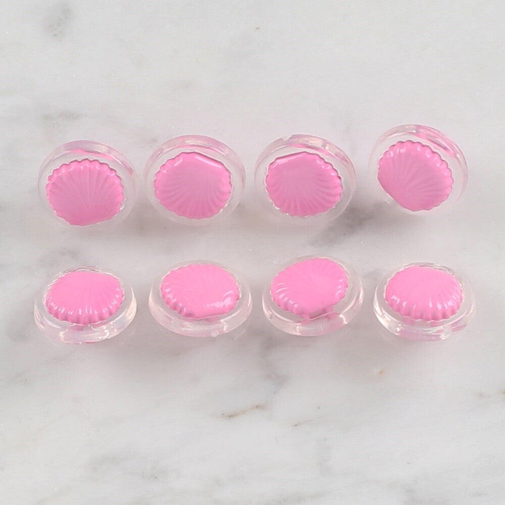 Loren Crafts 8 li Şeffaf Pembe Deniz Kabuğu Düğme