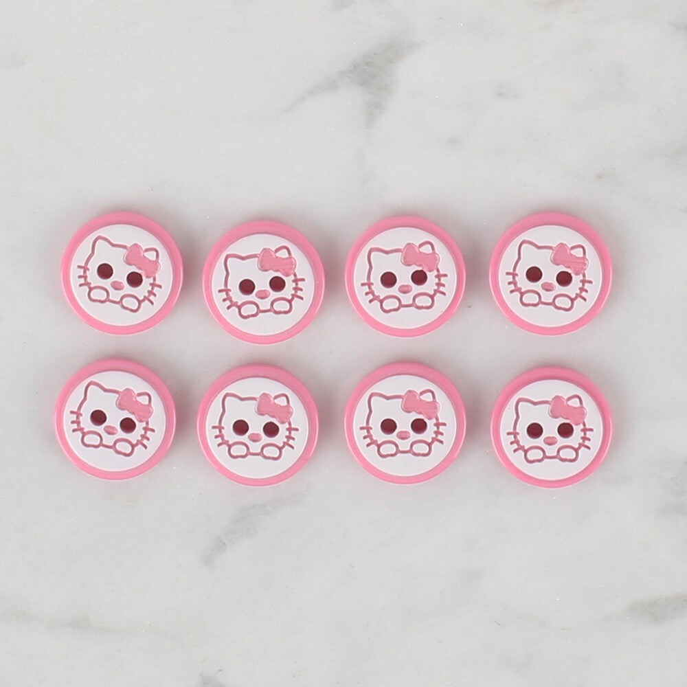 Loren Crafts 8 li Pembe Kedi Düğme - 584