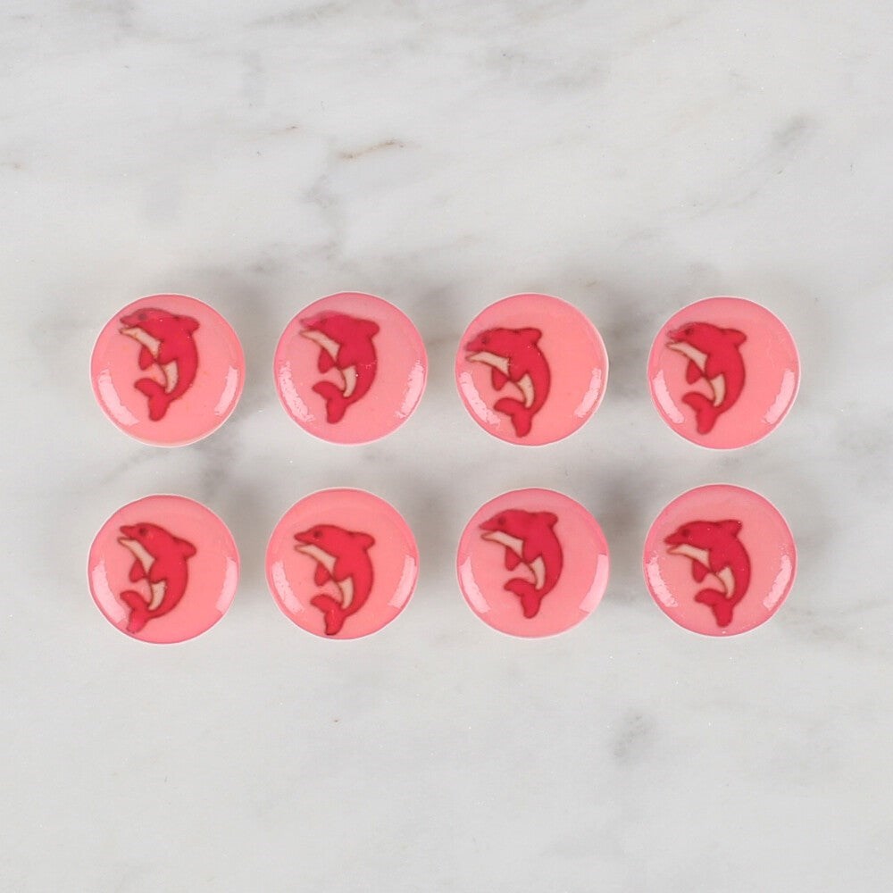 Loren Crafts 8 li Pembe Yunus Düğme - 707