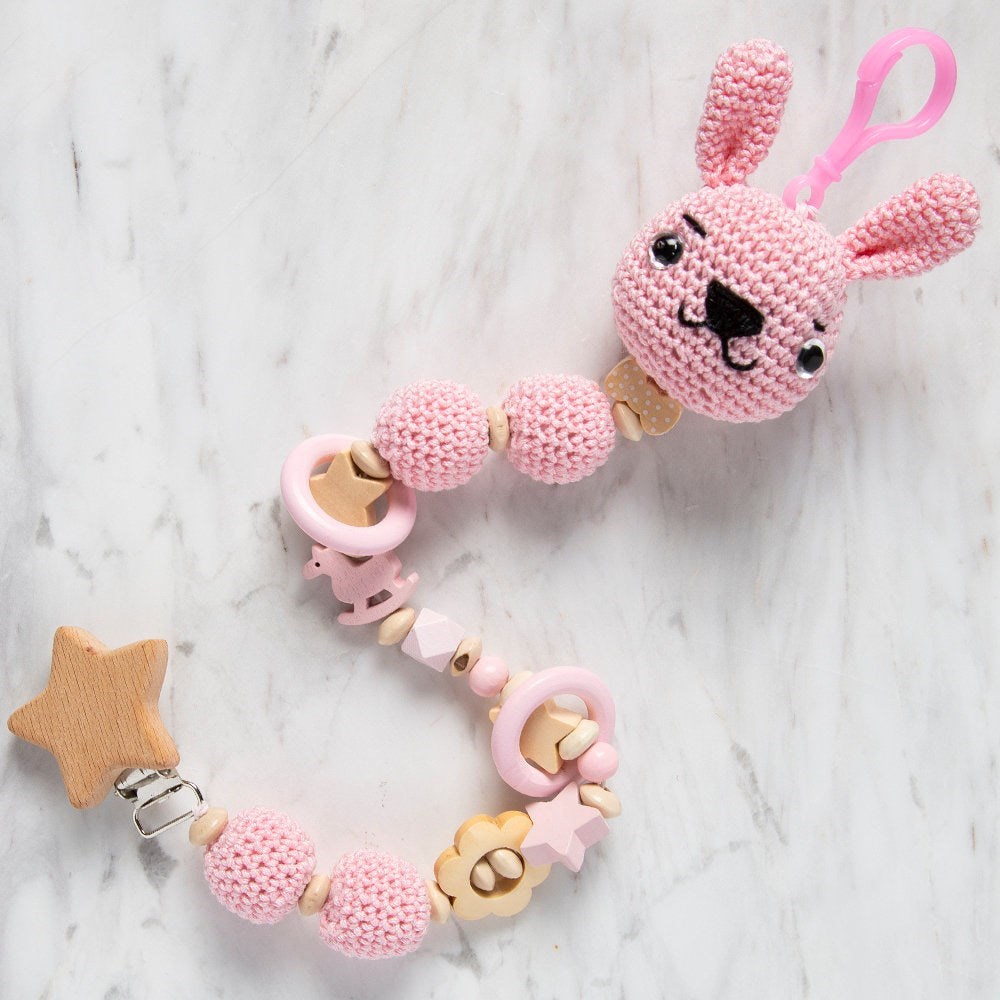 Loren 10 Adet Pembe Yassı Ahşap Boncuk
