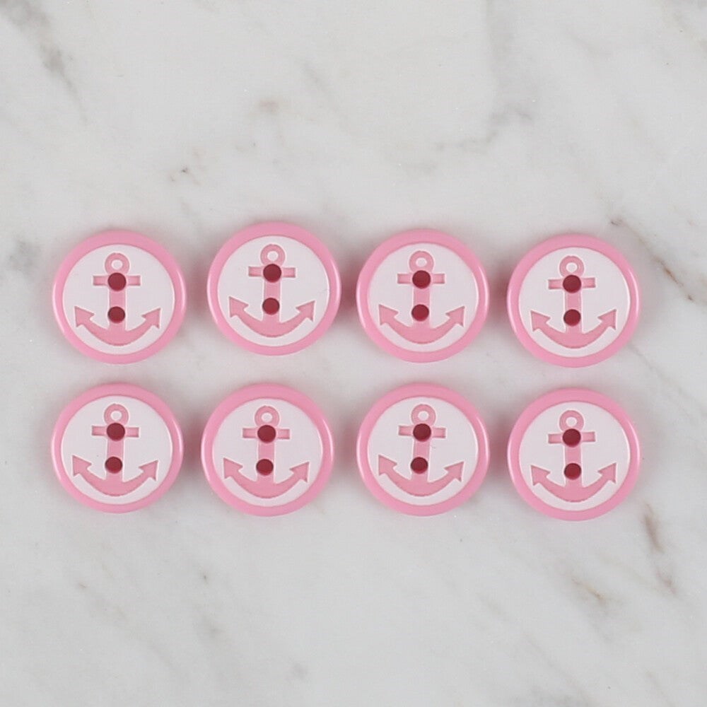 Loren Crafts 8 li Pembe Çapa Düğme - 608