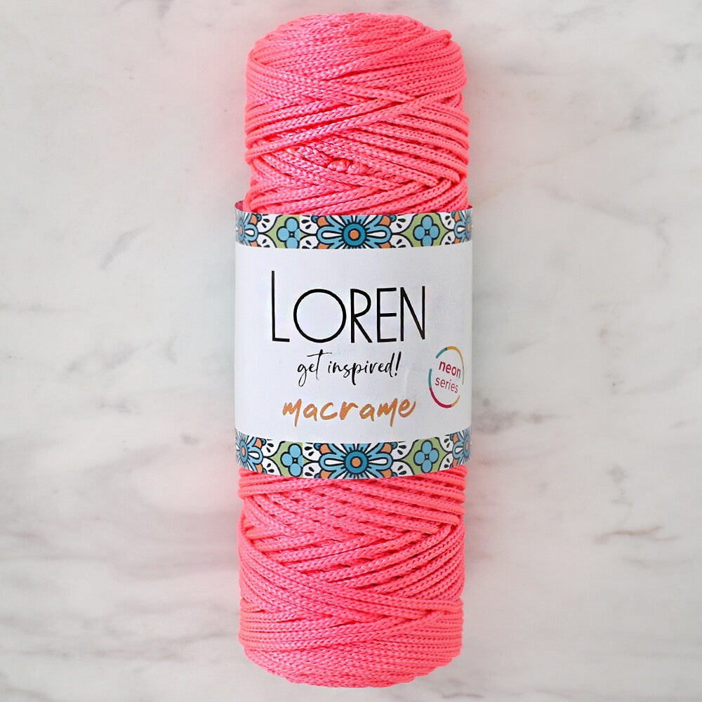 Loren Macrame Neon Pembe El Örgü İpi - L116