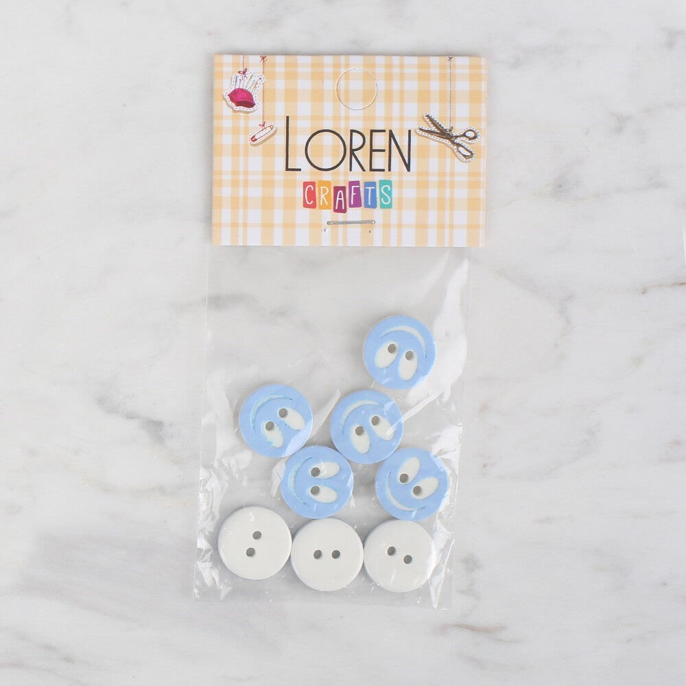 Loren Crafts 8 li gülen yüz açık mavi - 525