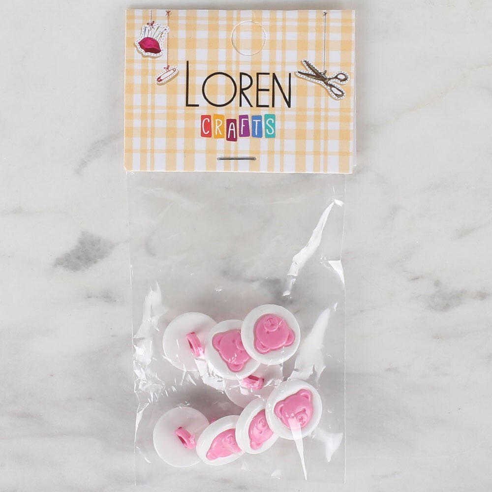 Loren Crafts 8 li Pembe Düğme - 625