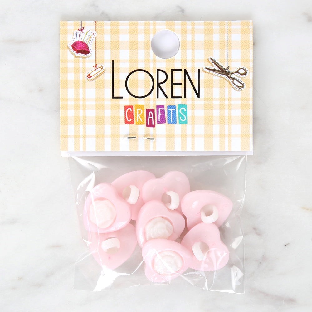 Loren Crafts Açık Pembe 8'li Düğme - 3051