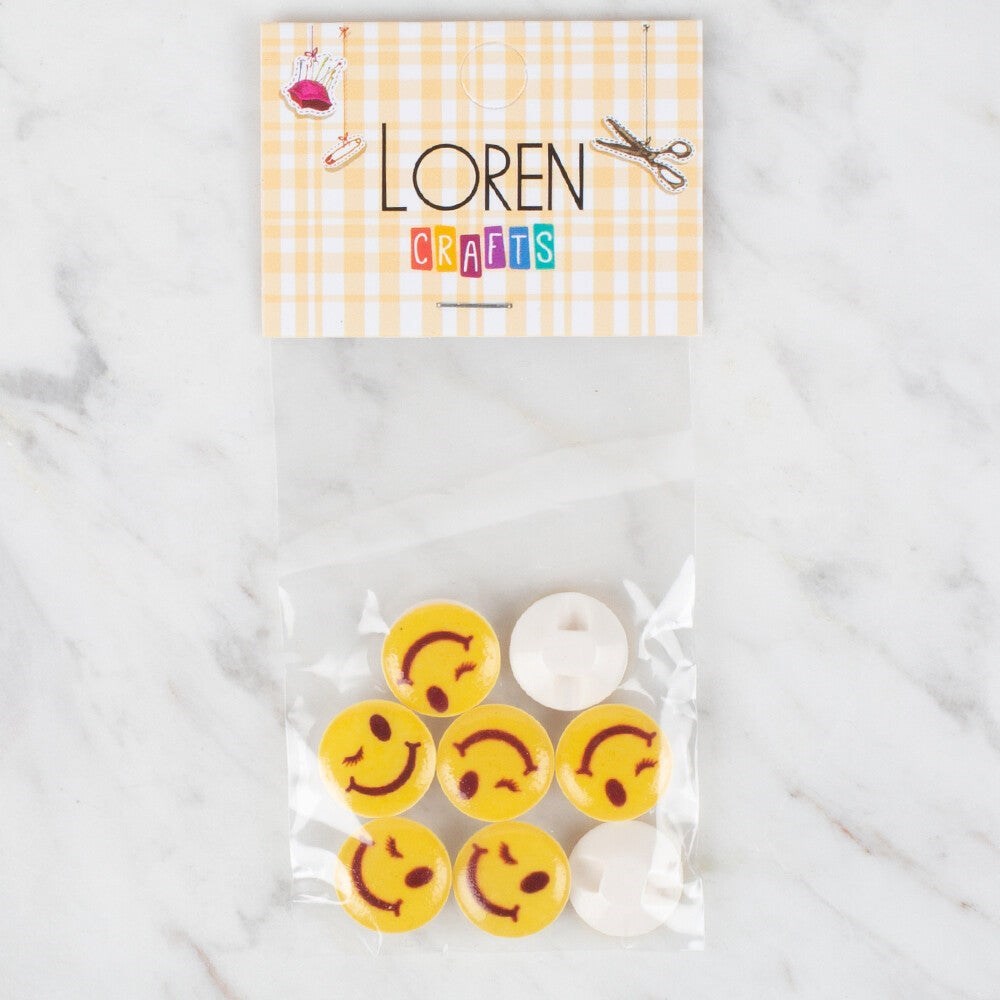 Loren Crafts 8 li Sarı Düğme - 661