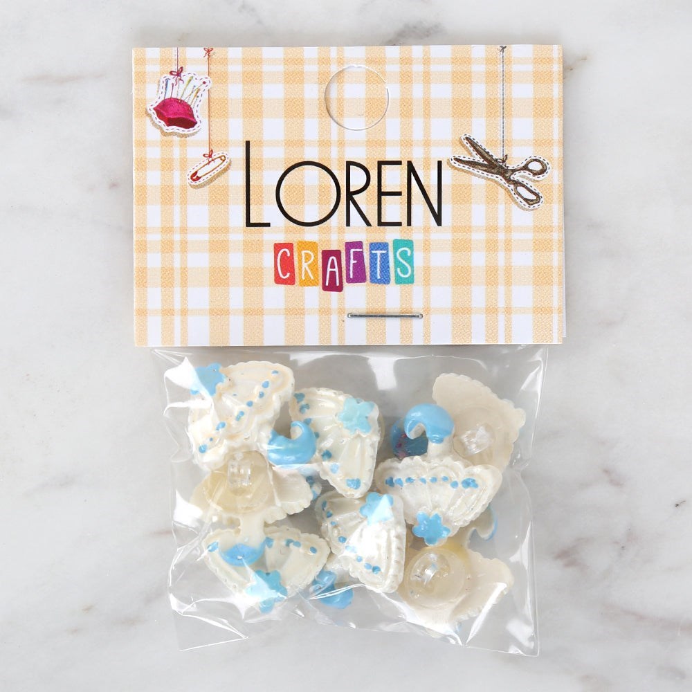 Loren Crafts Bebe Mavi 8'li Düğme - 3012