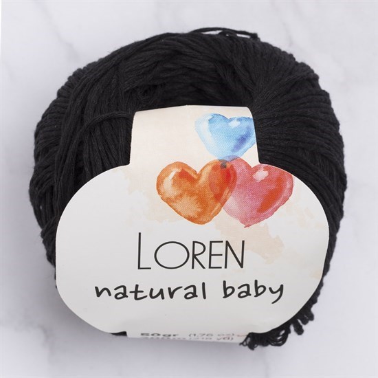 Loren Natural Baby Siyah El Örgü İpi - R004 - 33697