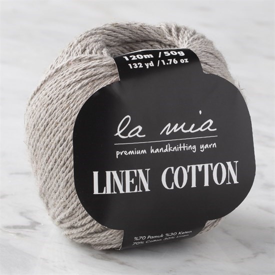 La Mia Linen Cotton Gri El Örgü İpi - L031 - 33870