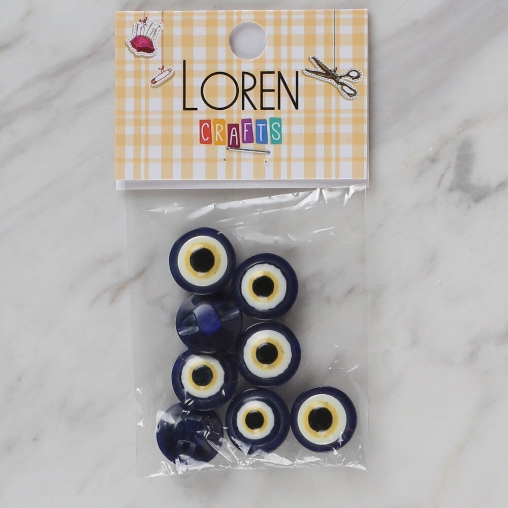 Loren Crafts koyu lacivert 8 li nazar boncuğu düğm