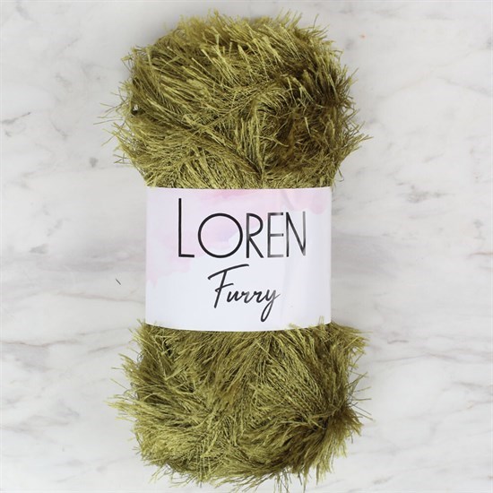 Loren Furry Yeşil El Örgü İpi - RF044 - 34058